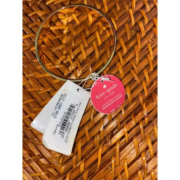 Kate Spade Bridesmaid Idiom Bangle Bracelet Gold Tone Engraved NWT Nordstrom - Picture 6 of 9